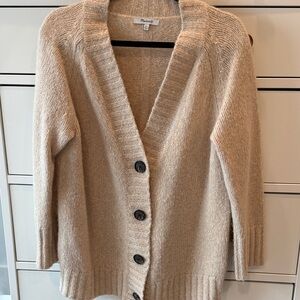 Madewell Oatmeal Button Front Cardigan Sweater XXS | Cozy Neutral Knit